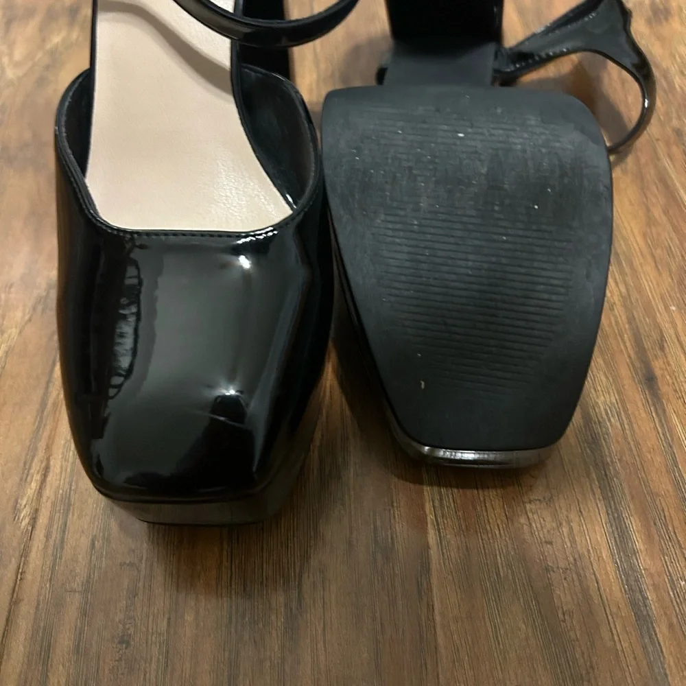 Platform Hells Black Block Heels Party Night Out Club Sexy Costume 90s Spice